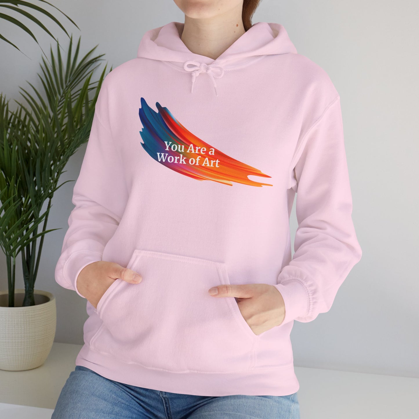 Hoodie - You Are A Work of Art - Luminous Gem Designs 