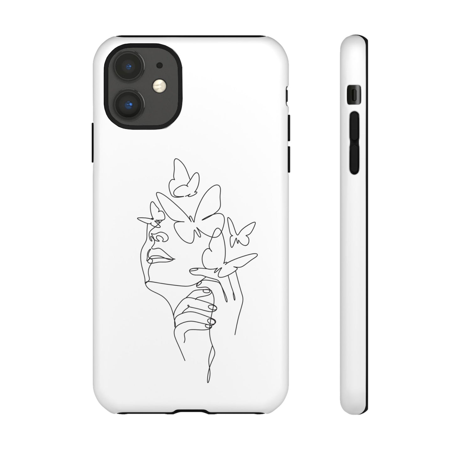 Tough Phone Case - Woman's Silhouette with Butterfly Design