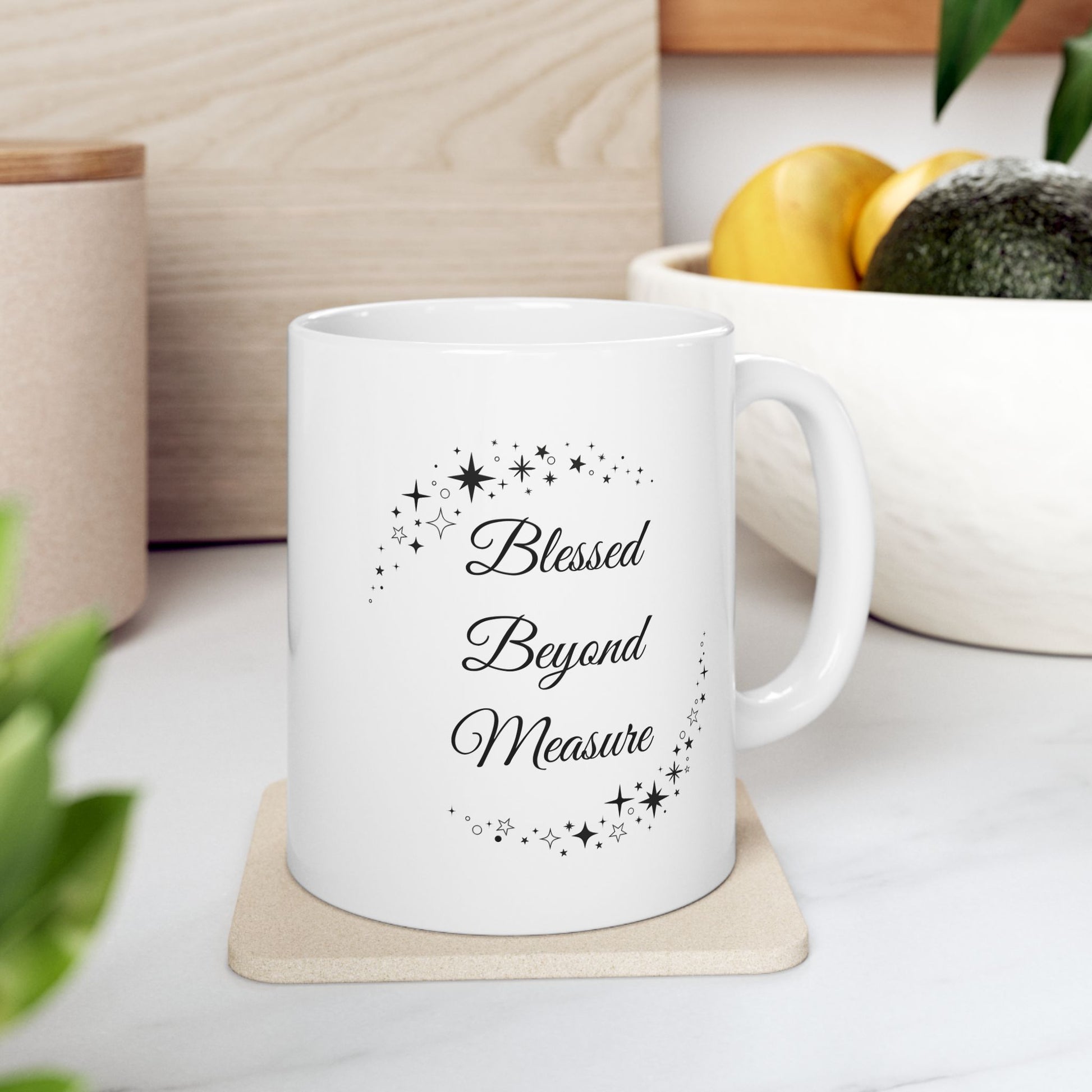 Ceramic Mug - Blessed Beyond Measure - Luminous Gem Designs 