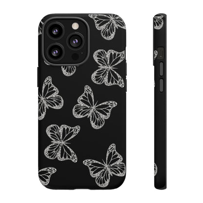 Tough Phone Case - Silver Butterfly Designs