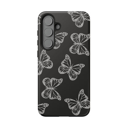 Tough Phone Case - Silver Butterfly Designs