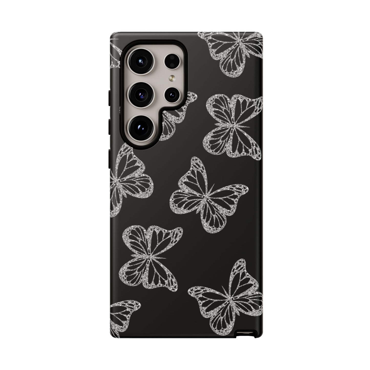 Tough Phone Case - Silver Butterfly Designs