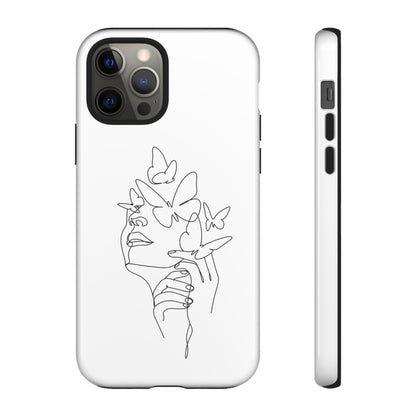 Tough Phone Case - Woman's Silhouette with Butterfly Design