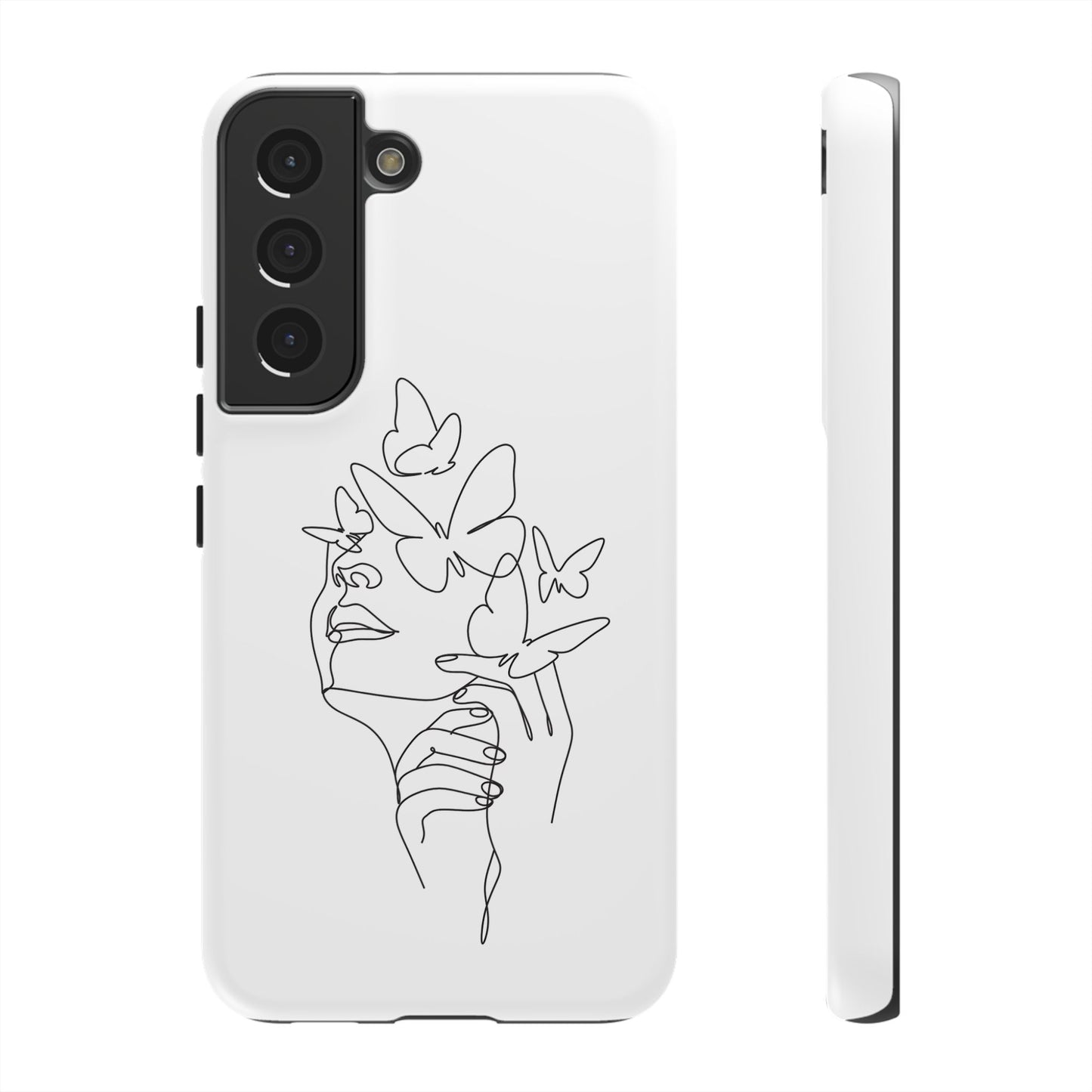 Tough Phone Case - Woman's Silhouette with Butterfly Design