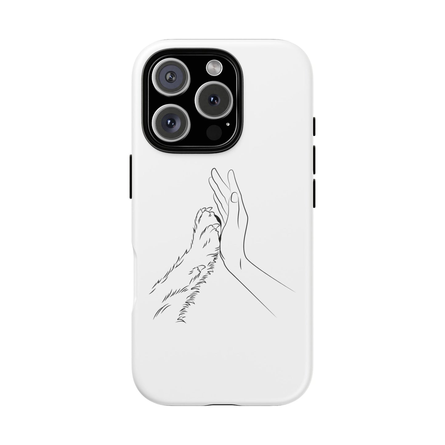 Tough Phone Case - Dog Paw & Owner Hand Silhouette