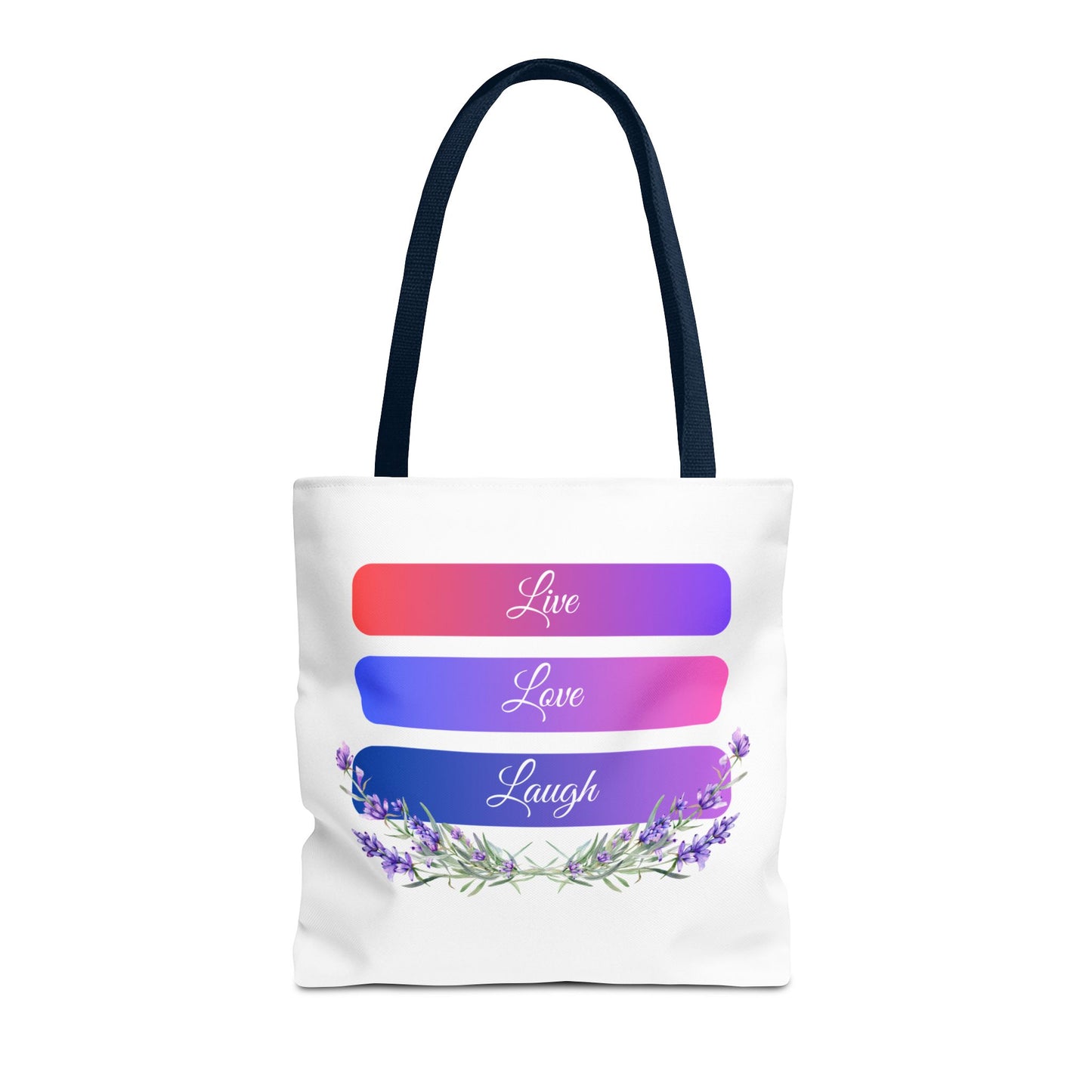 Tote Bag - Live, Love & Laugh - Luminous Gem Designs 