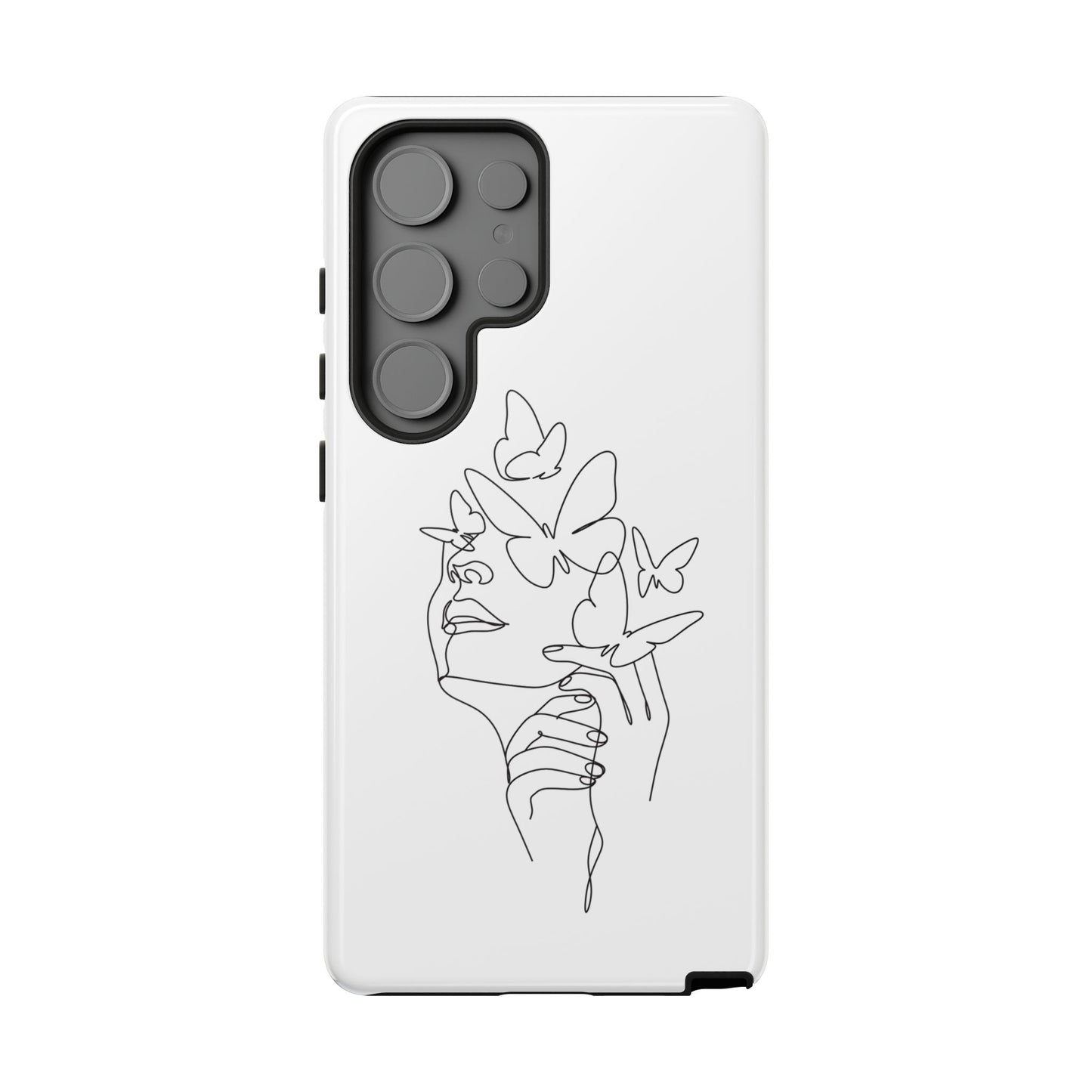 Tough Phone Case - Woman's Silhouette with Butterfly Design