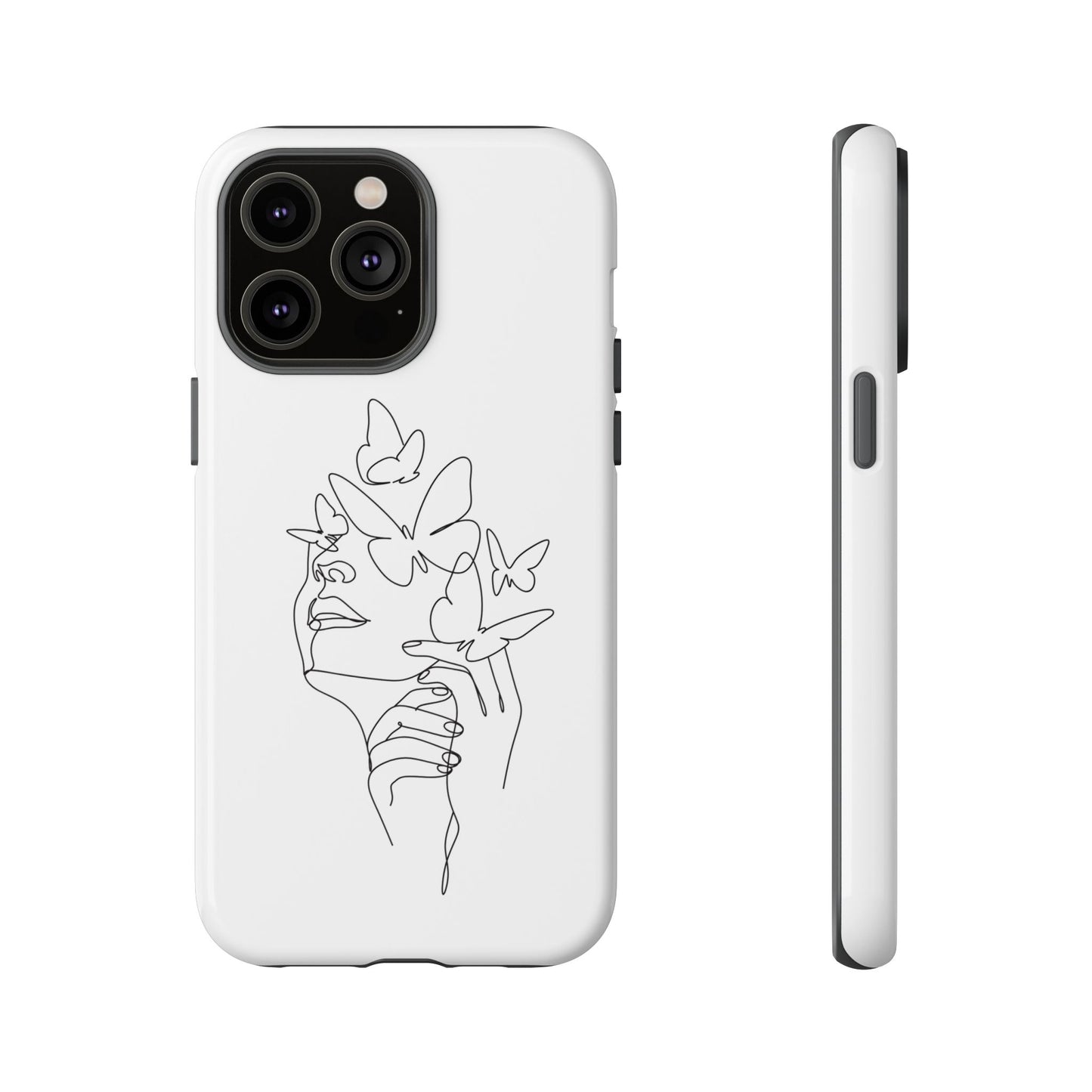 Tough Phone Case - Woman's Silhouette with Butterfly Design