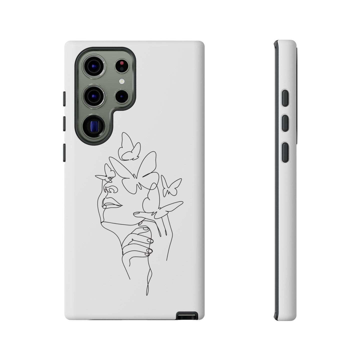 Tough Phone Case - Woman's Silhouette with Butterfly Design