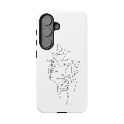 Tough Phone Case - Woman's Silhouette with Butterfly Design