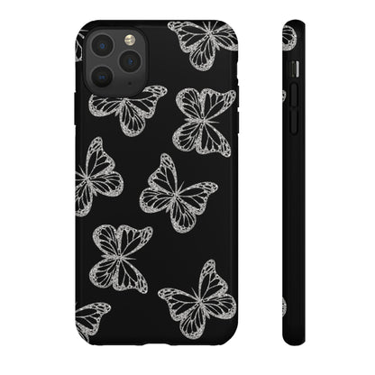 Tough Phone Case - Silver Butterfly Designs