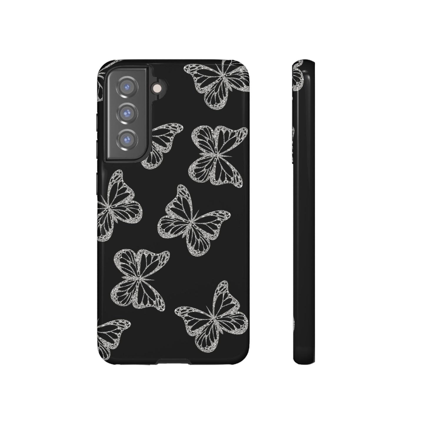 Tough Phone Case - Silver Butterfly Designs