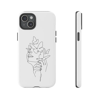 Tough Phone Case - Woman's Silhouette with Butterfly Design