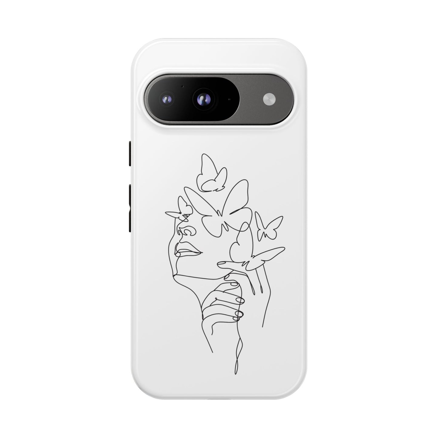 Tough Phone Case - Woman's Silhouette with Butterfly Design