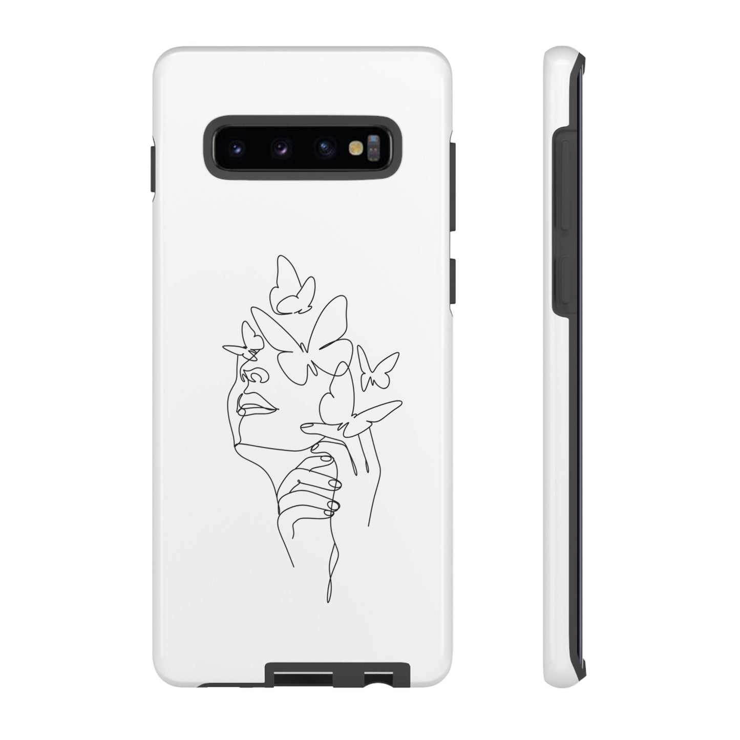 Tough Phone Case - Woman's Silhouette with Butterfly Design