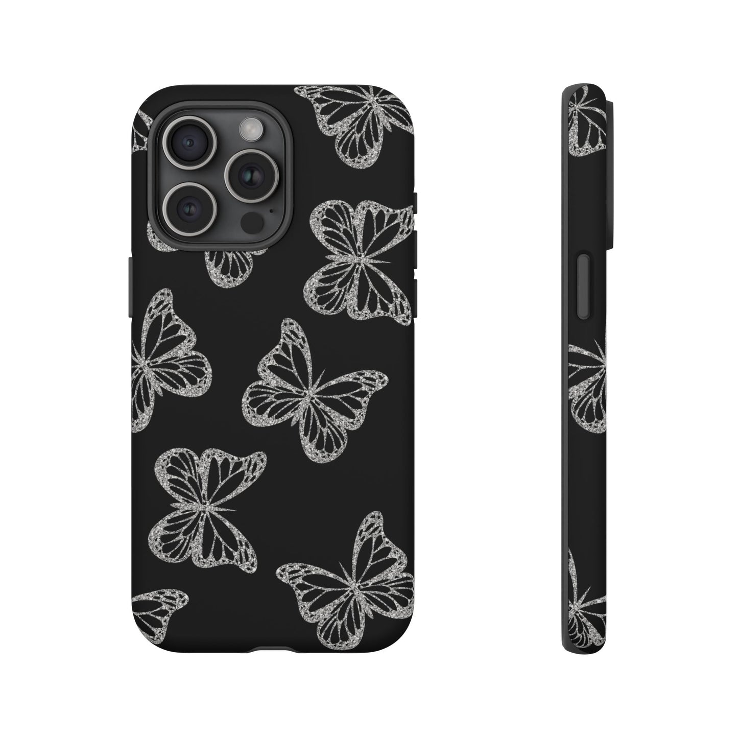 Tough Phone Case - Silver Butterfly Designs