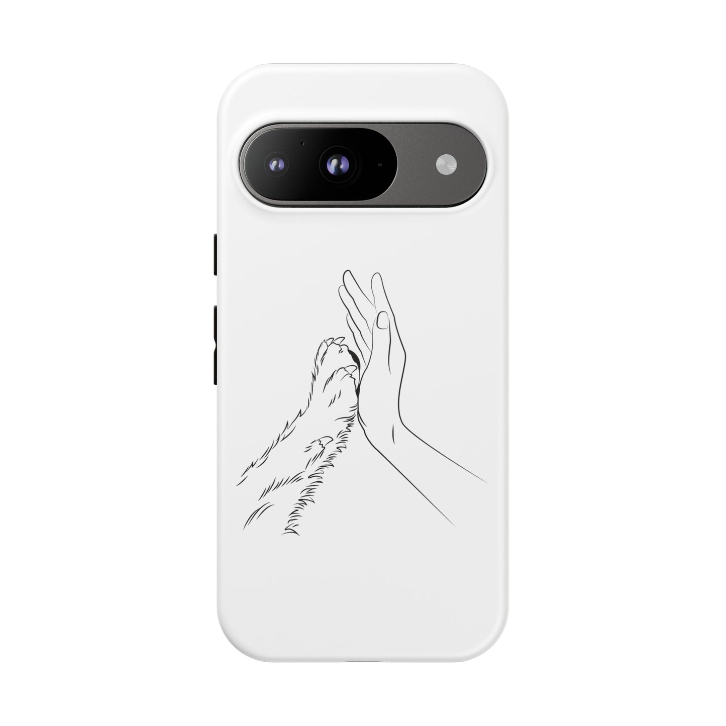 Tough Phone Case - Dog Paw & Owner Hand Silhouette