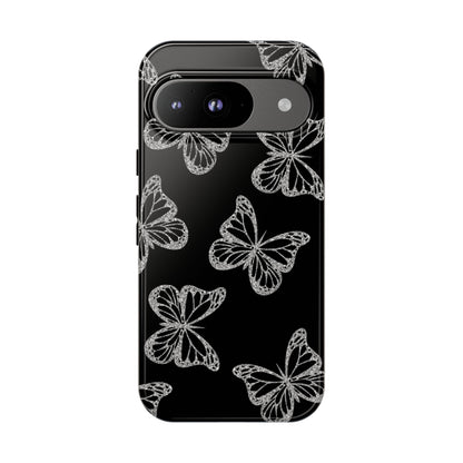 Tough Phone Case - Silver Butterfly Designs