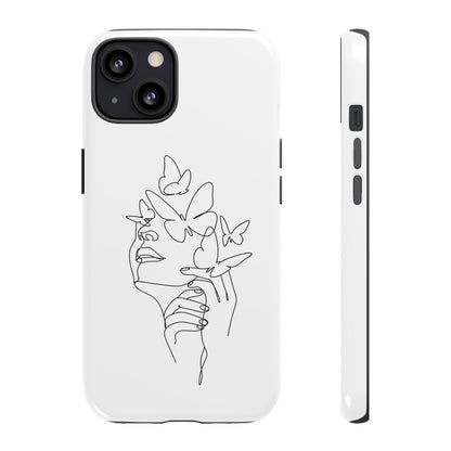 Tough Phone Case - Woman's Silhouette with Butterfly Design