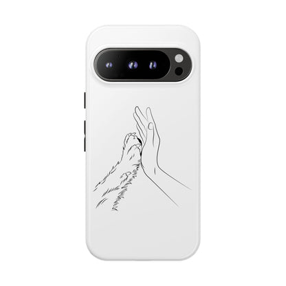 Tough Phone Case - Dog Paw & Owner Hand Silhouette