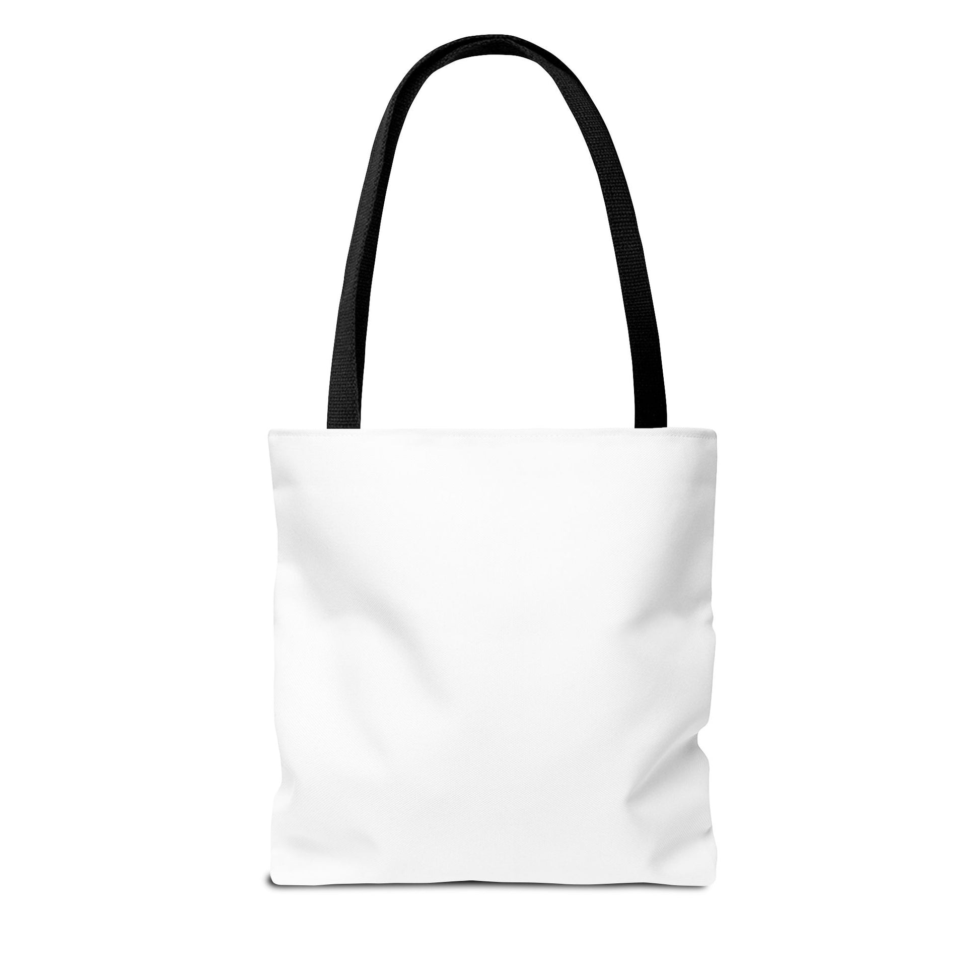 Behind tote bag with black handle. Luminous Gem Designs