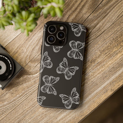 Tough Phone Case - Silver Butterfly Designs