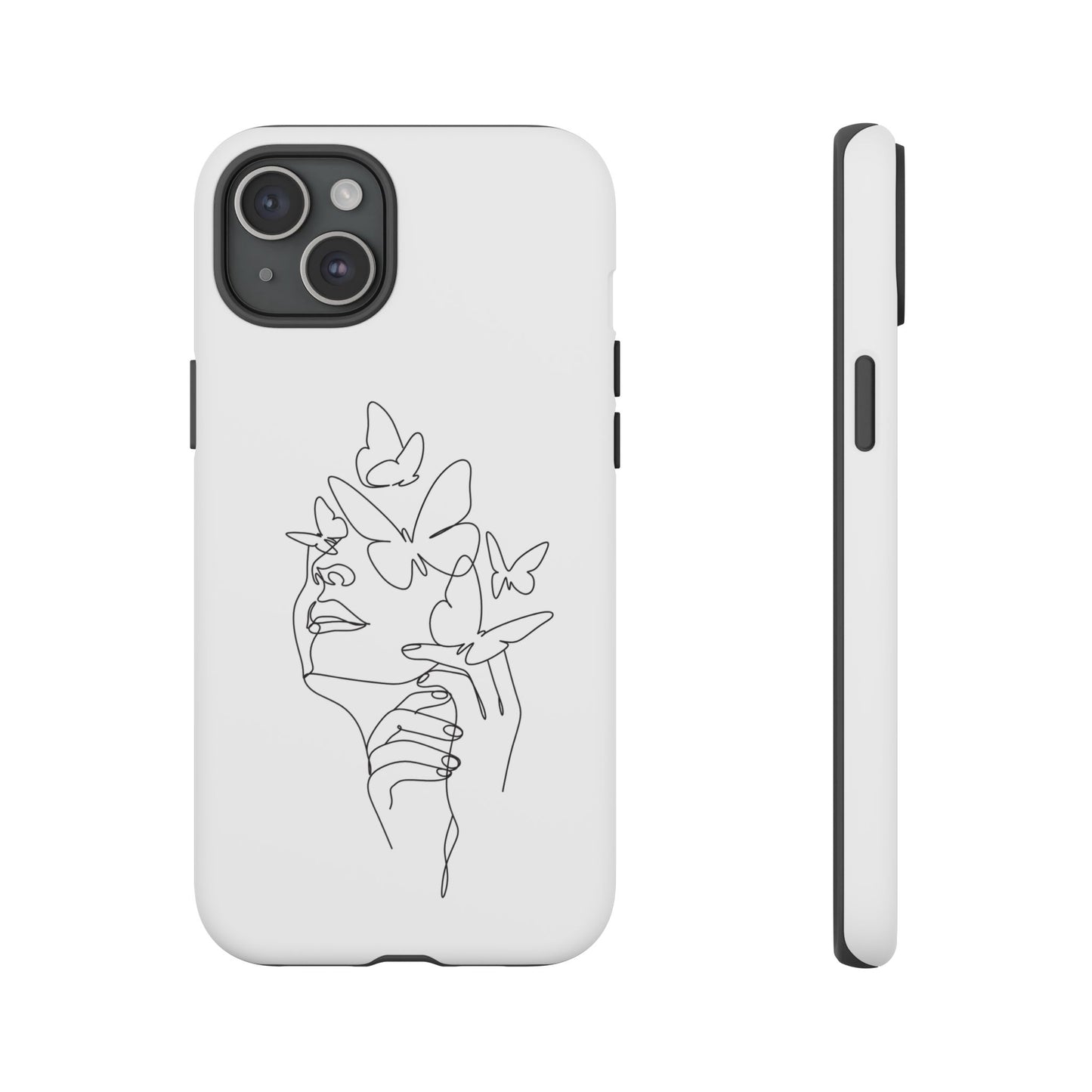 Tough Phone Case - Woman's Silhouette with Butterfly Design