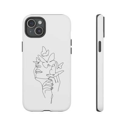 Tough Phone Case - Woman's Silhouette with Butterfly Design