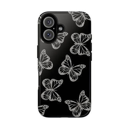 Tough Phone Case - Silver Butterfly Designs