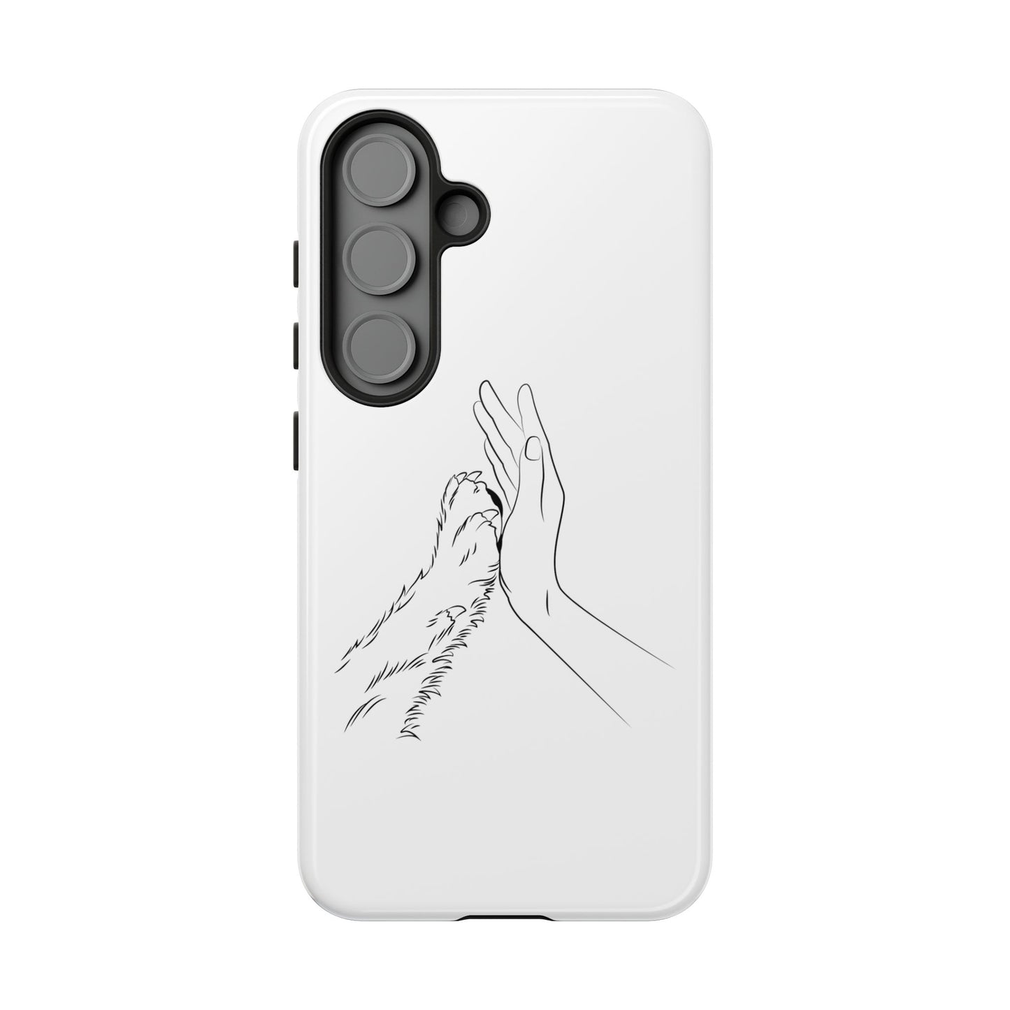 Tough Phone Case - Dog Paw & Owner Hand Silhouette