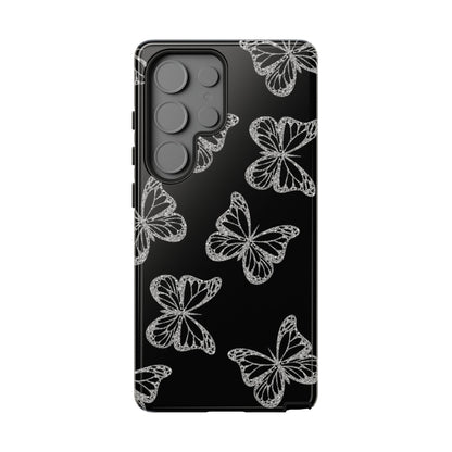 Tough Phone Case - Silver Butterfly Designs