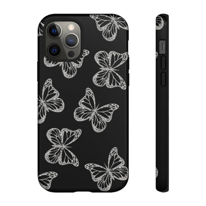 Tough Phone Case - Silver Butterfly Designs