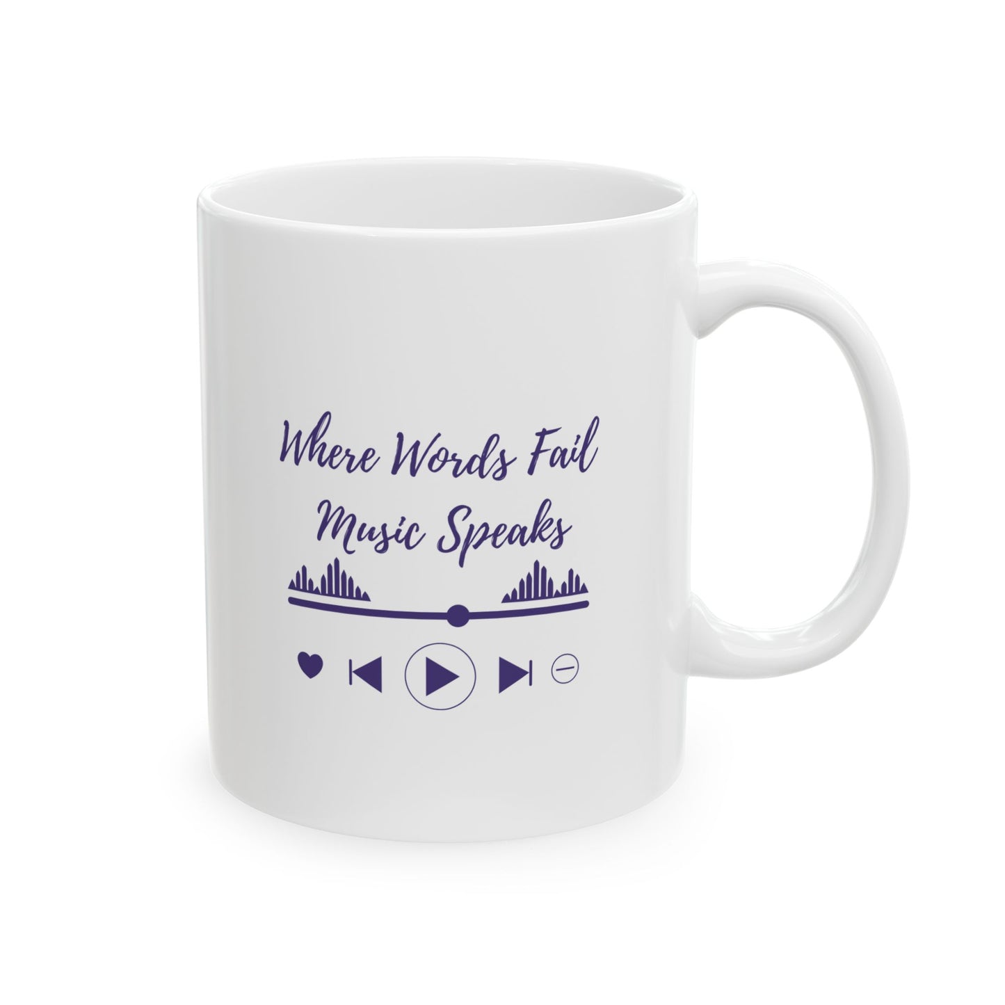 Ceramic Mug - Where Words Fail, Music Speaks - Luminous Gem Designs 