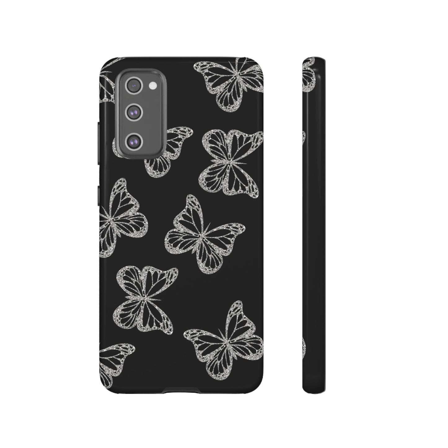 Tough Phone Case - Silver Butterfly Designs