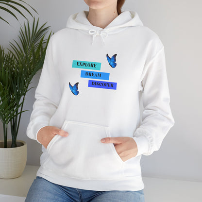 Hoodie - Explore, Dream & Discover - Luminous Gem Designs 