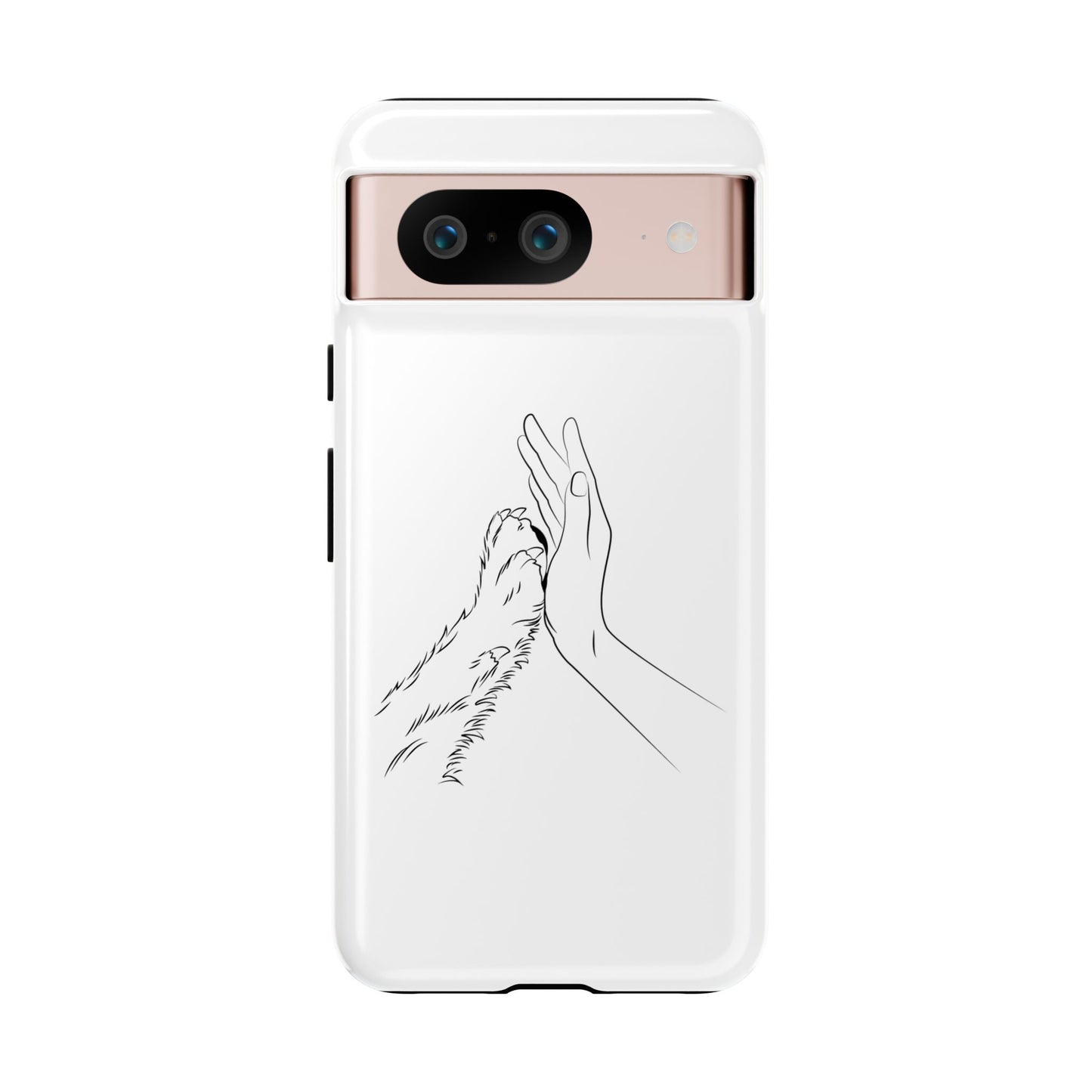 Tough Phone Case - Dog Paw & Owner Hand Silhouette