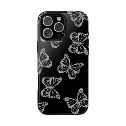 Tough Phone Case - Silver Butterfly Designs