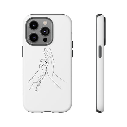 Tough Phone Case - Dog Paw & Owner Hand Silhouette