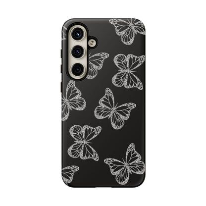 Tough Phone Case - Silver Butterfly Designs