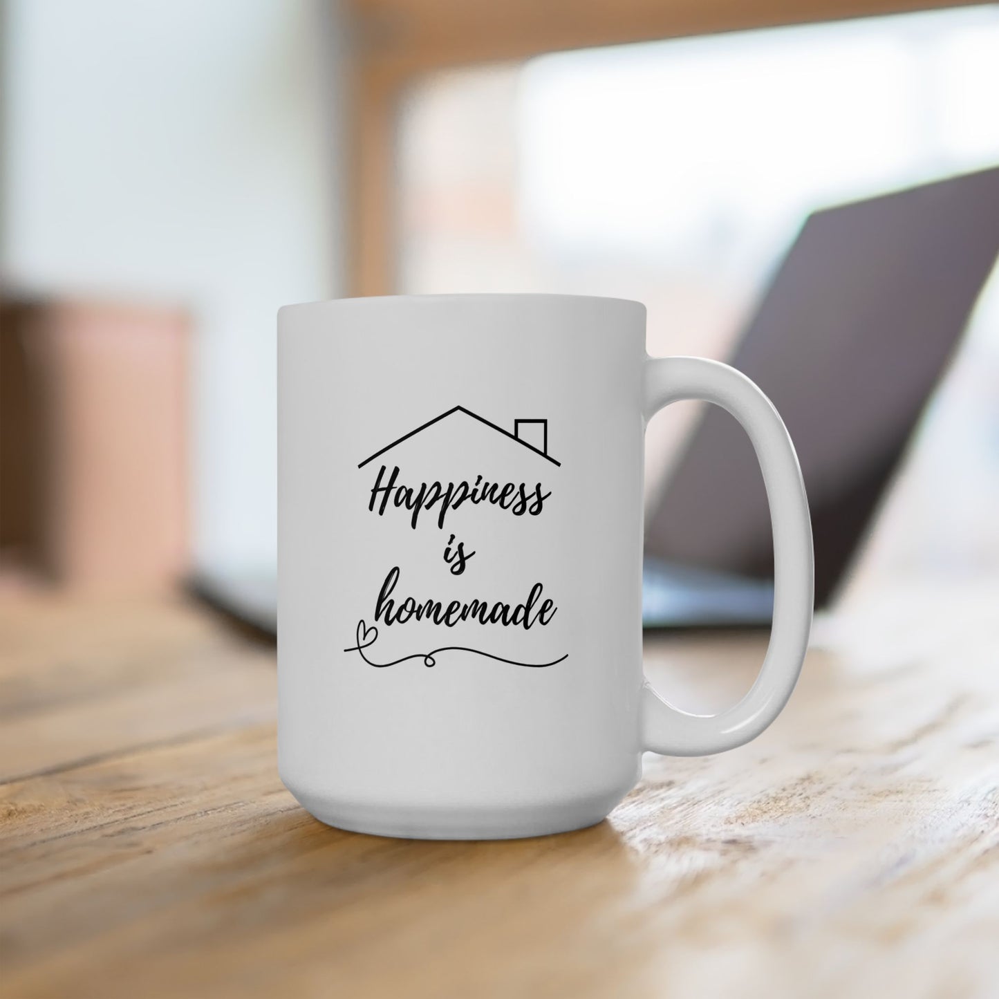 Ceramic Mug - Happiness Is Homemade - Luminous Gem Designs 