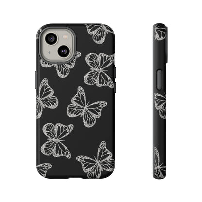 Tough Phone Case - Silver Butterfly Designs