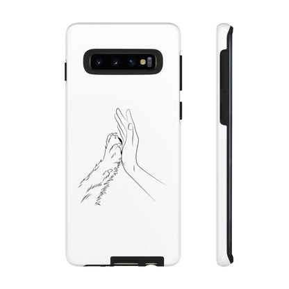 Tough Phone Case - Dog Paw & Owner Hand Silhouette