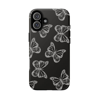 Tough Phone Case - Silver Butterfly Designs