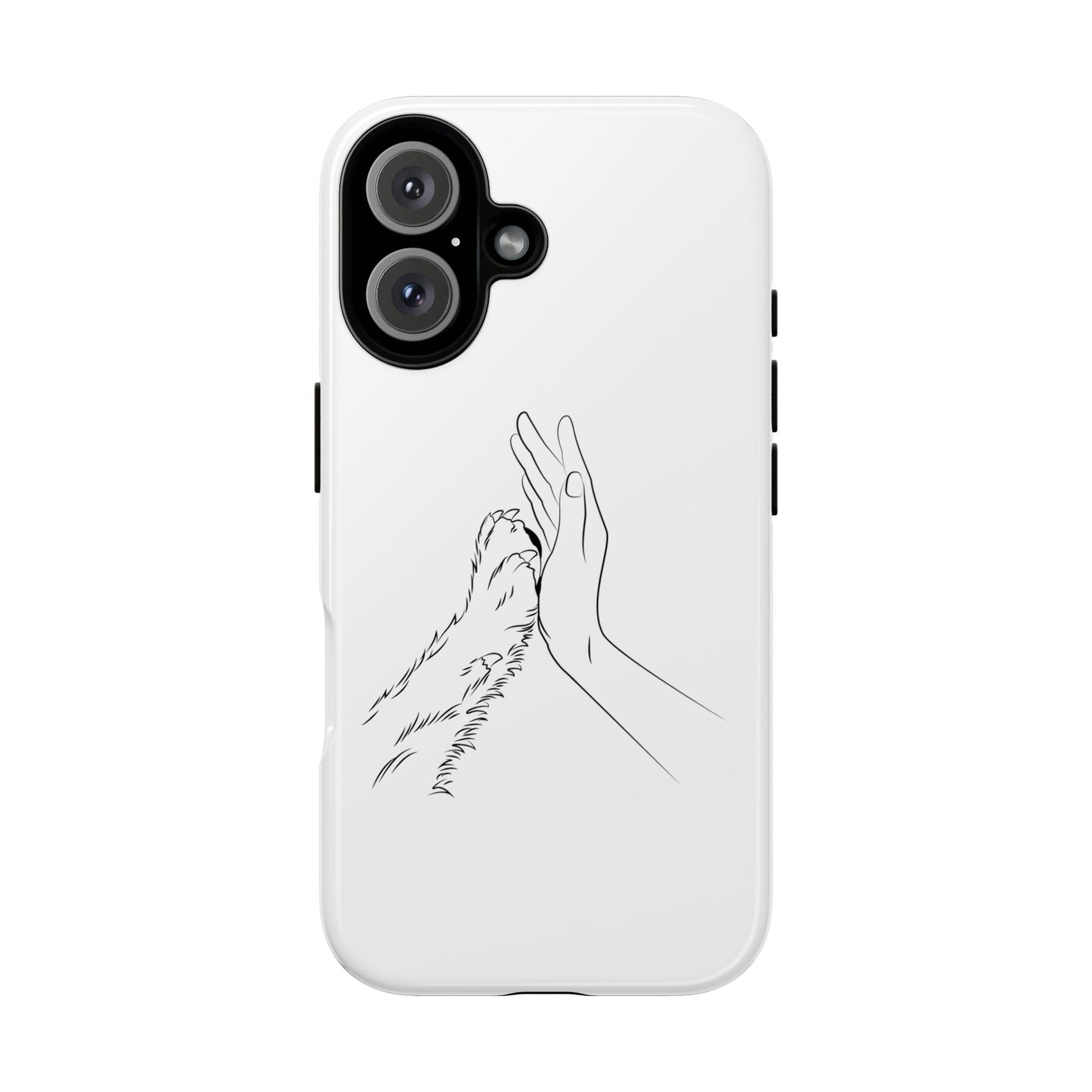 Tough Phone Case - Dog Paw & Owner Hand Silhouette