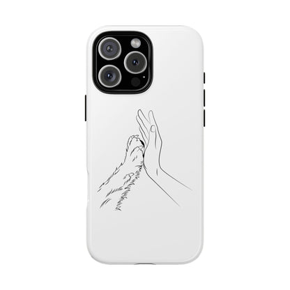 Tough Phone Case - Dog Paw & Owner Hand Silhouette