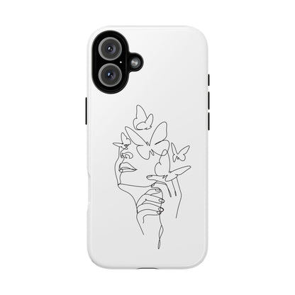 Tough Phone Case - Woman's Silhouette with Butterfly Design