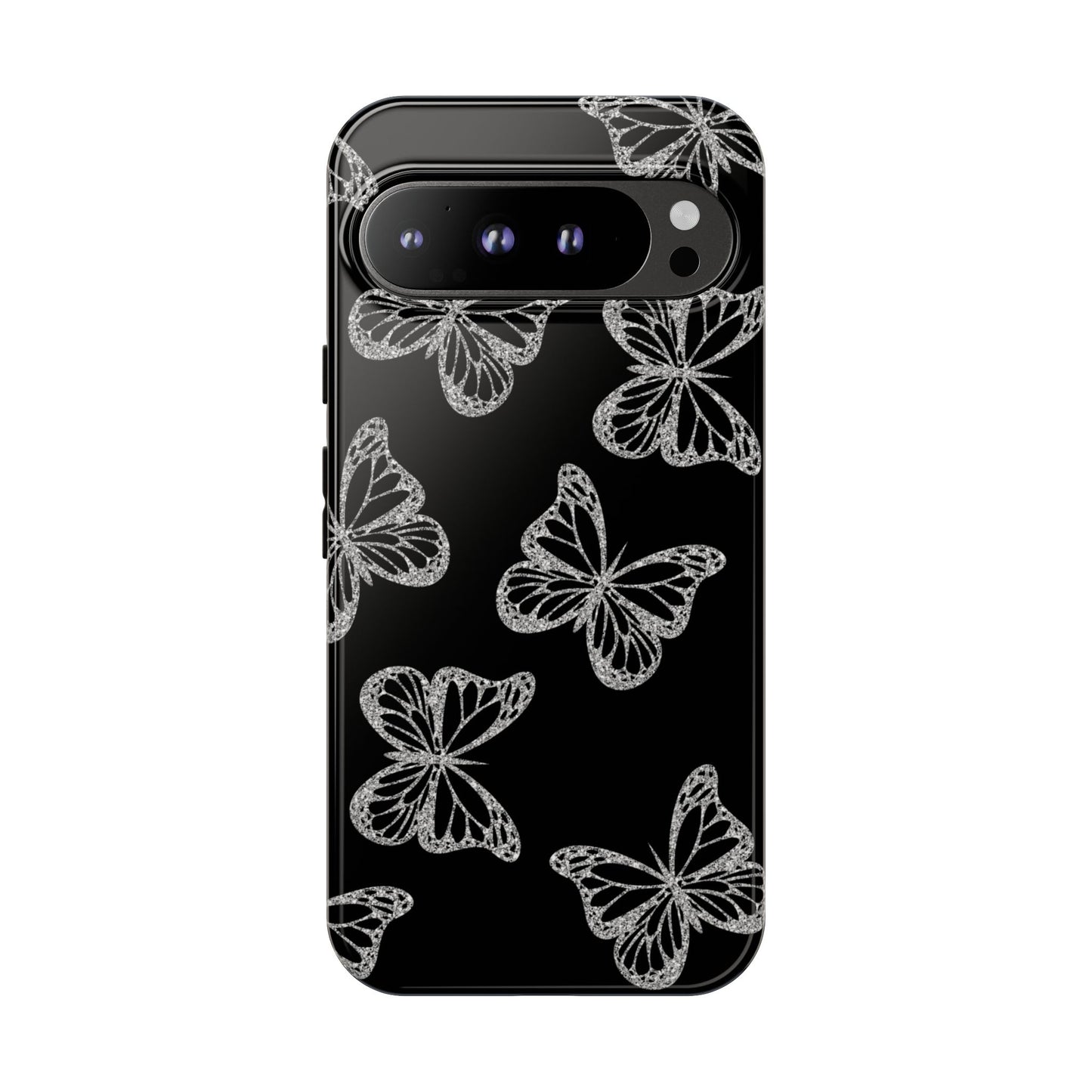 Tough Phone Case - Silver Butterfly Designs