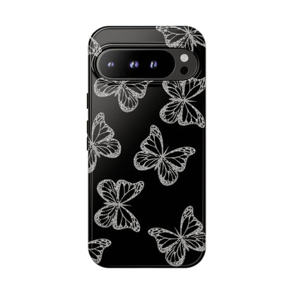 Tough Phone Case - Silver Butterfly Designs