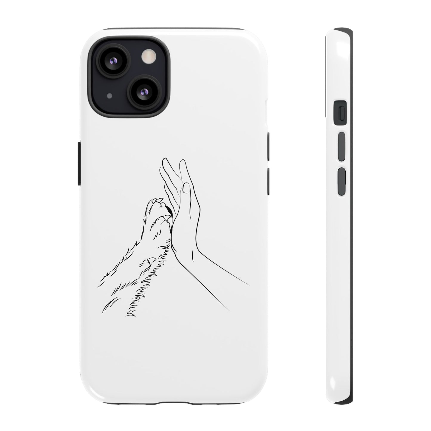 Tough Phone Case - Dog Paw & Owner Hand Silhouette