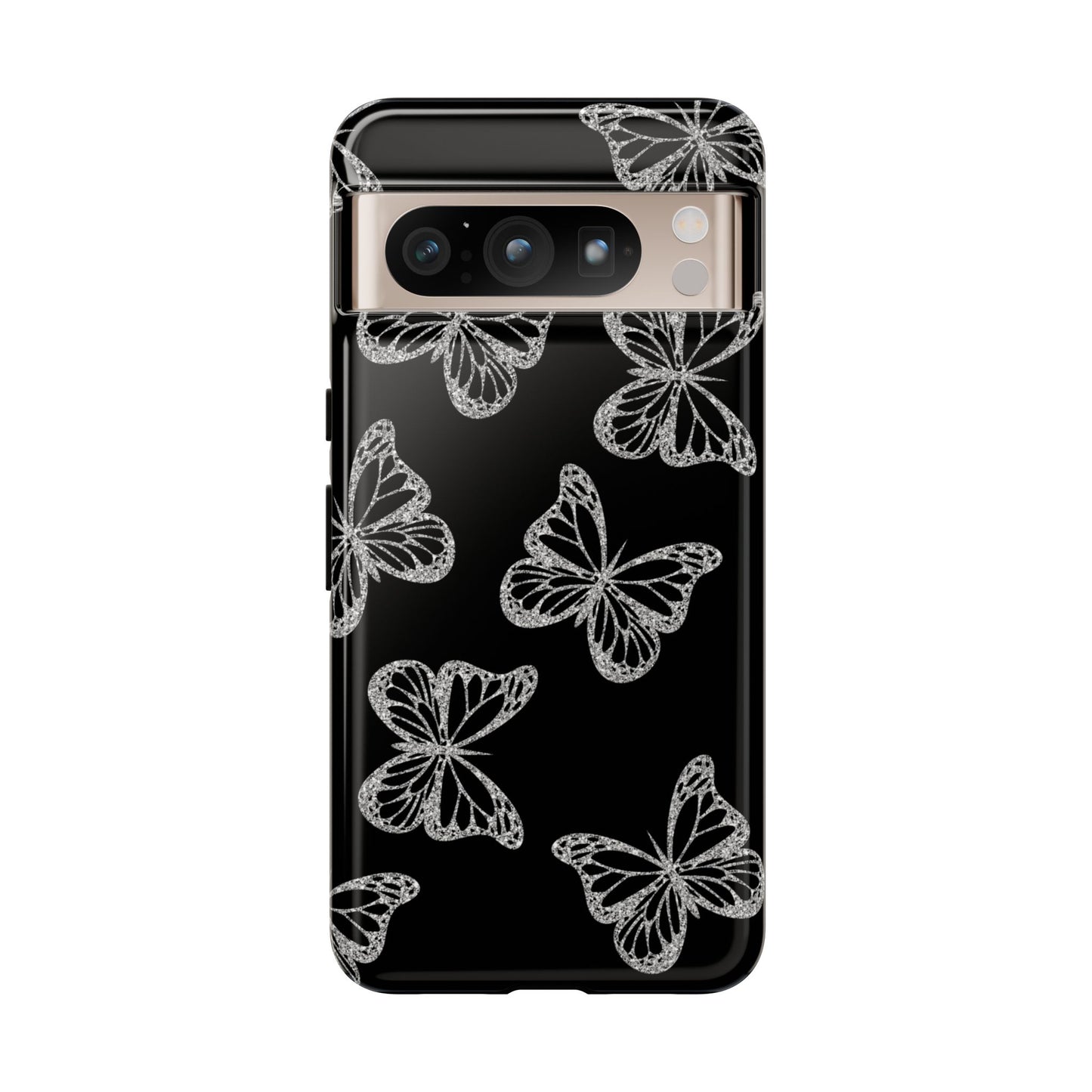 Tough Phone Case - Silver Butterfly Designs